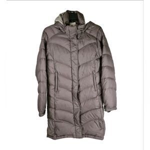 Eastern Mountain Sports Women’s Med 80% Goose Down Puffer Hood Long Jacket Muave